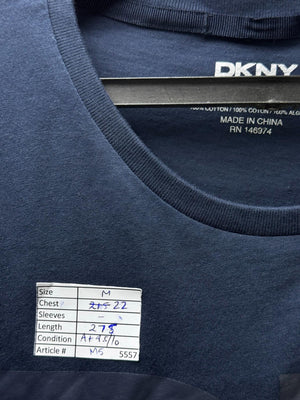DKNY® Medium | Chest: 22" | Blue | T-Shirt | Cotton | M5 - 5557 - Genuine Maal