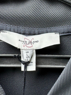 River Island® Medium | Chest: 21.5" | Grey | Polo Shirt | Poly-Elastane | M5 - 5572 - Genuine Maal