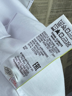 M&S® Large | Chest 23” | White | Shirt | Poly - Cotton | 4320 - Genuine Maal