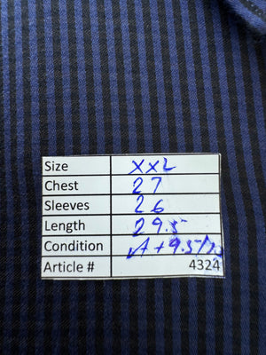 Jasper Conran® XXL | Chest: 27" | Blue Striped | Shirt | Cotton | 4324 - Genuine Maal