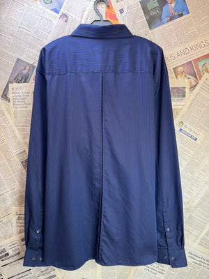 Jasper Conran® XXL | Chest: 27" | Blue Striped | Shirt | Cotton | 4324 - Genuine Maal