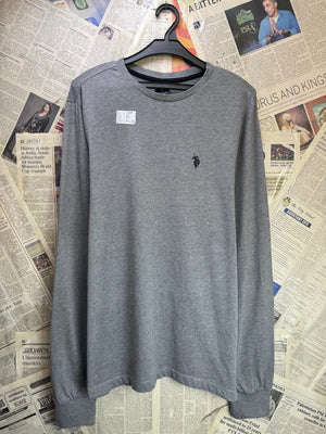 USPA® Small | Chest: 20" | Grey | Fullsleeves T-Shirt | Cotton - Viscose | 4104 - Genuine Maal