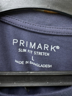 Primark® Medium | Chest: 21.5" | Space Blue | T-Shirt | Cotton - Elastane | 4293 - Genuine Maal