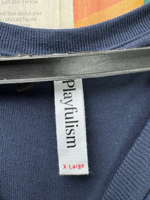 Playfulism® XL | Chest: Oversize" | Blue | T-Shirt | Cotton | 4126 - Genuine Maal