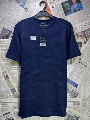 Peacock® Small | Chest: 19" | Blue | Knit T-Shirt | Poly - Visc - Elastane | 4128 - Genuine Maal