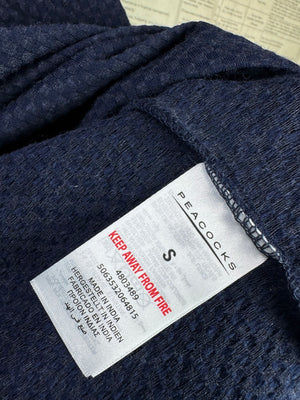 Peacock® Small | Chest: 19" | Blue | Knit T-Shirt | Poly - Visc - Elastane | 4128 - Genuine Maal