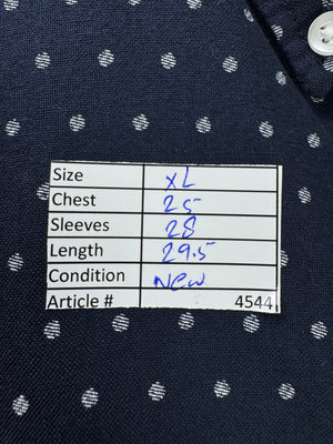 Primark® XL | Chest: 25" | Blue with Dots | Shirt | Cotton | 4544 - Genuine Maal