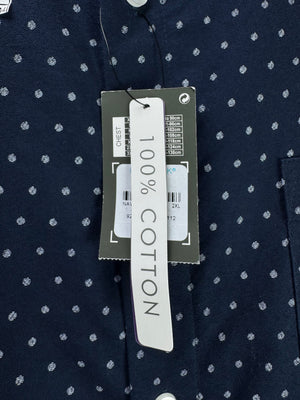 Primark® XL | Chest: 25" | Blue with Dots | Shirt | Cotton | 4544 - Genuine Maal