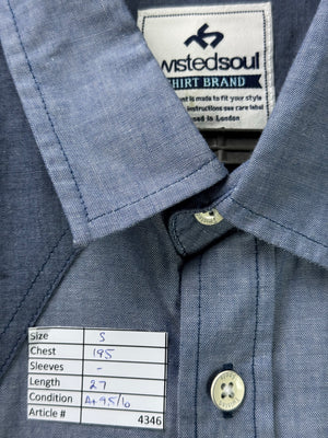 Twisted Soul® Small | Chest: 19.5" | Blue | Shirt | Cotton | 4346 - Genuine Maal