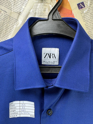 Zara® Small | Chest: 19.5" | Blue | Shirt | Cotton | 4348 - Genuine Maal
