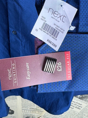 Next® Small | Chest: 20.5" | Blue | Collar 15" Shirt | Poly - Cotton | 4385 - Genuine Maal