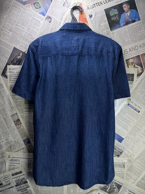 Primark® Small | Chest: 20.5" | Blue | Denim Shirt | Cotton | 4716 - Genuine Maal