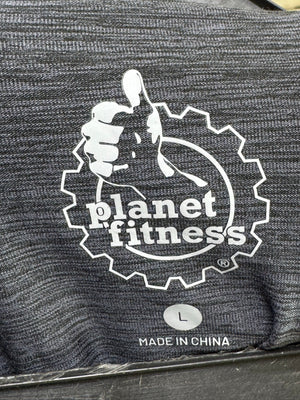 Planet Fitness® Medium | Chest: 22" | Charcoal Grey | Gym T-Shirt | Poly - Elastane | 3402 - Genuine Maal