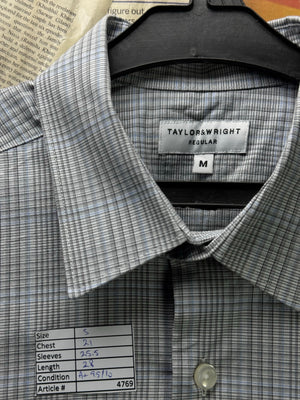 Taylor & Wright® Small | Chest: 21" | Grey | Shirt | Poly - Cotton - Elastane | 4769 - Genuine Maal