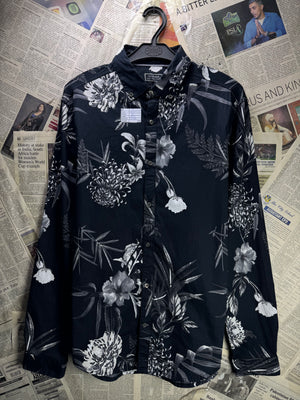 Outrage® Small | Chest: 20.5" | Floral | Shirt | Cotton - Elastane | 4761 - Genuine Maal