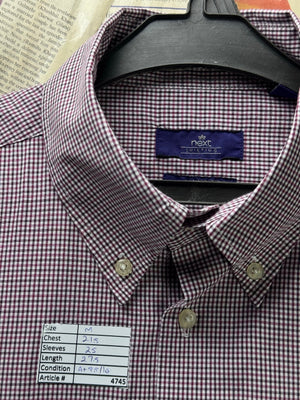 Next® Medium | Chest: 21.5" | Check | Collar 16" Shirt | Poly - Cotton | 4745 - Genuine Maal