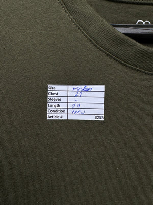 Primark® Medium | Chest: 22" | Dark Olive | T-Shirt | Cotton | 3253 - Genuine Maal