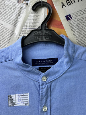 Zara® Small | Chest: 19" | Light Blue | Band Collar | Cotton | 3232 - Genuine Maal