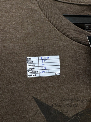 APT.9® Large | Chest: 24" | Brown | T-Shirt | Cotton - Poly | 3252 - Genuine Maal