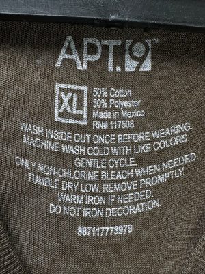 APT.9® Large | Chest: 24" | Brown | T-Shirt | Cotton - Poly | 3252 - Genuine Maal