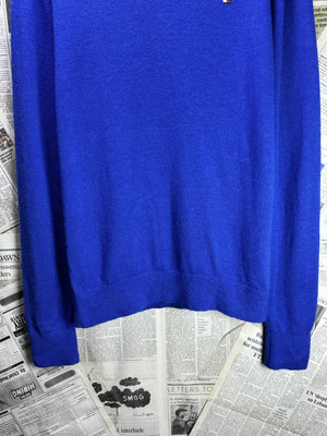 T*mmyHilfiger® Small | Chest: 20.5" | Royal Blue - Warm | Sweater | Wool | 3424 - Genuine Maal