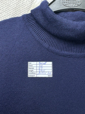 Burberry® Small | Chest: 20" | Navy | High Neck - Sweatter | Viscose - Nylon | 3423 - Genuine Maal