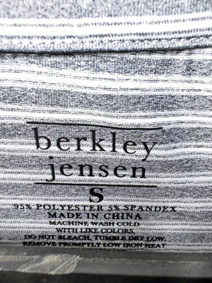 Berkley Jensen® Small | Chest: 21" | Grey Striped | Polo | Poly | 3594 - Genuine Maal