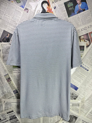 Berkley Jensen® Small | Chest: 21" | Grey Striped | Polo | Poly | 3594 - Genuine Maal