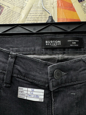 Burton® Waist: 32" | Grey | Skinny Fit Denim Pants | Cotton - Elastane | 2387 - Genuine Maal