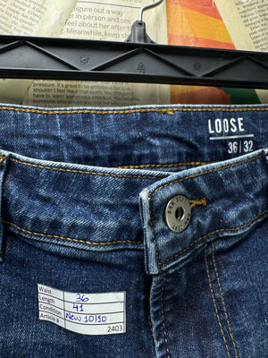 George® Waist: 36" | Blue | Loose Fit Denim Pants | Cotton - Elastane | 2403 - Genuine Maal