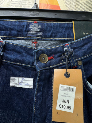 Industrialize® Waist: 36" | Blue | Straight Fit Denim Pants | Cotton - Elastane | 2962 - Genuine Maal
