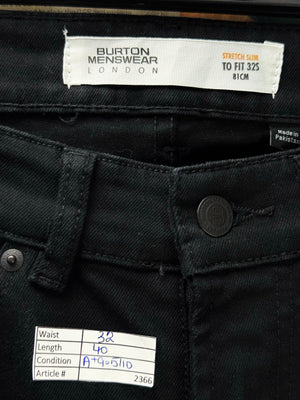 Burton® Waist: 32" | Black | Slim Fit Denim Pants | Cotton - Elastane | 2366 - Genuine Maal