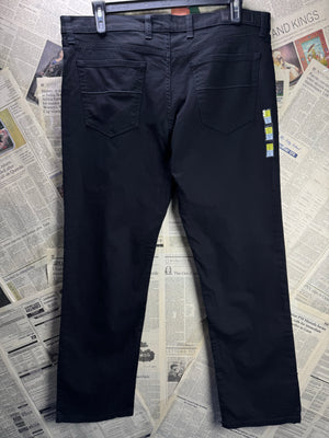 M&S® Waist: 38" | Black | Regular Fit Denim Pants | Cotton - Elastane | 2363 - Genuine Maal