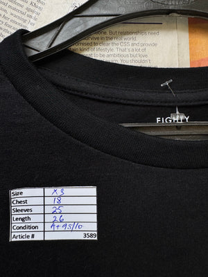 Eight® XS | Chest: 18" | Black | Fullsleeves T-Shirt | Cotton | 3589 - Genuine Maal