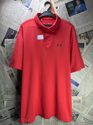 Under Armo*r® Large | Chest: 23" | Red | Golf Polo | Poly - Elastane | 4414 - Genuine Maal