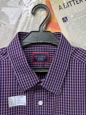Untickit® Medium | Chest: 21.5" | Purple checks | Shirt | Cotton | 3622 - Genuine Maal