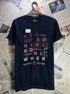 Vantini Print Club® XS | Chest: 18.5" | T-Shirt | Black | Cotton | 4858 - Genuine Maal