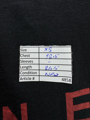 Vantini Print Club® XS | Chest: 18.5" | T-Shirt | Black | Cotton | 4858 - Genuine Maal