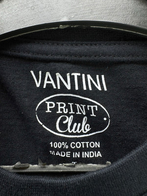 Vantini Print Club® XS | Chest: 18.5" | T-Shirt | Black | Cotton | 4858 - Genuine Maal