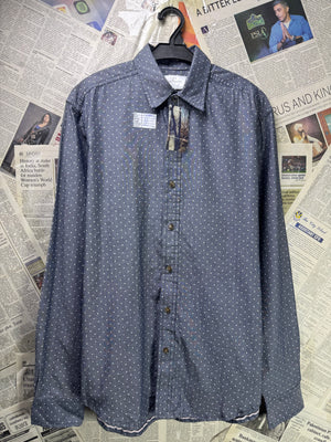 Your Neighbors® Medium | Chest: 22.5" | Grey with Polka Dots | Shirt | Cotton | 3292 - Genuine Maal