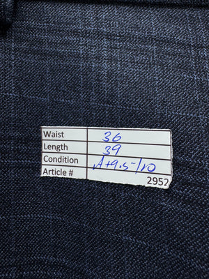 M&S® Waist: 36" | Blue | Dress Pants | Poly - Viscose - Elastane | 2952 - Genuine Maal