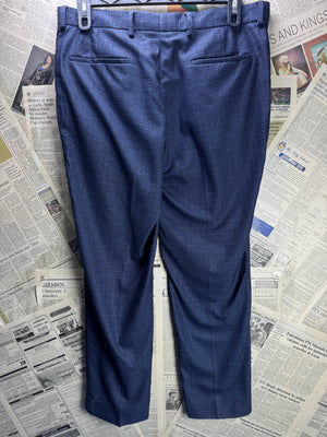 M&S® Waist: 36" | Blue | Dress Pants | Poly - Viscose - Elastane | 2952 - Genuine Maal
