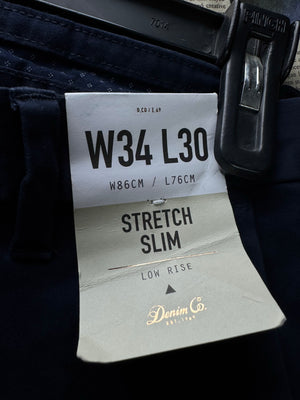 Primark® Waist: 34" | Blue | Slim - Fit Chino Pants | Cotton - Elastane | 2969 | Made in Bangladesh - Genuine Maal
