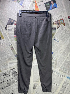 Asos® Waist: 32" | Charcoal | Slim fit Pleated Pants | Poly - Viscose - Elastane | 1293 - Genuine Maal