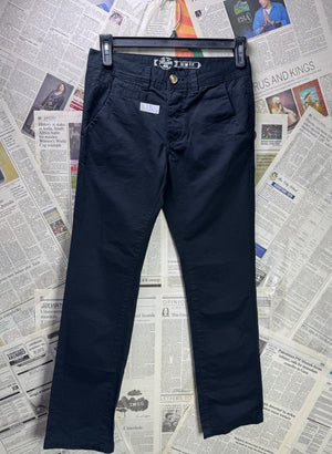 Red Herring® Waist: 30" | Black | Chino Slim Fit Pants | Cotton | 1289 - Genuine Maal
