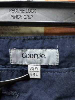 George® Waist: 32" | Blue | Straight Fit Chino Pants | Cotton | 2706 - Genuine Maal