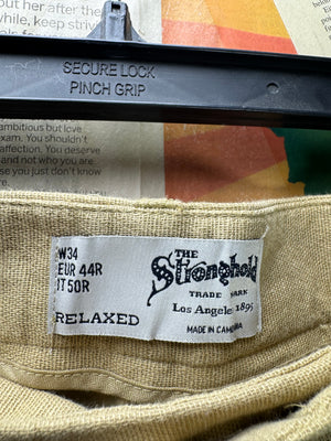 Primark® Waist: 34" | Tan | Relaxed - Fit Chino Pants | Poly - Cotton | 2711 - Genuine Maal
