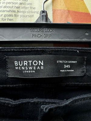 Burton® Waist: 34" | Black | Skinny Fit Denim Pants | Cotton - Elastane | 2486 - Genuine Maal