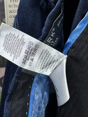 Primark® Waist: 32" | Blue Check | Slim Fit Dress Pants | Poly - Viscose | 2697 - Genuine Maal