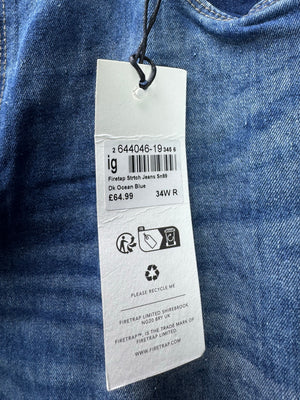 Firetrap® Waist: 34" | Blue | Denim Pants | Poly - Cotton - Elastane | 2497 - Genuine Maal